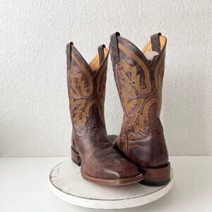 Rod Patrick Mens Cowboy Boots 13.5AAA Narrow Brown Leather Western Square Toe